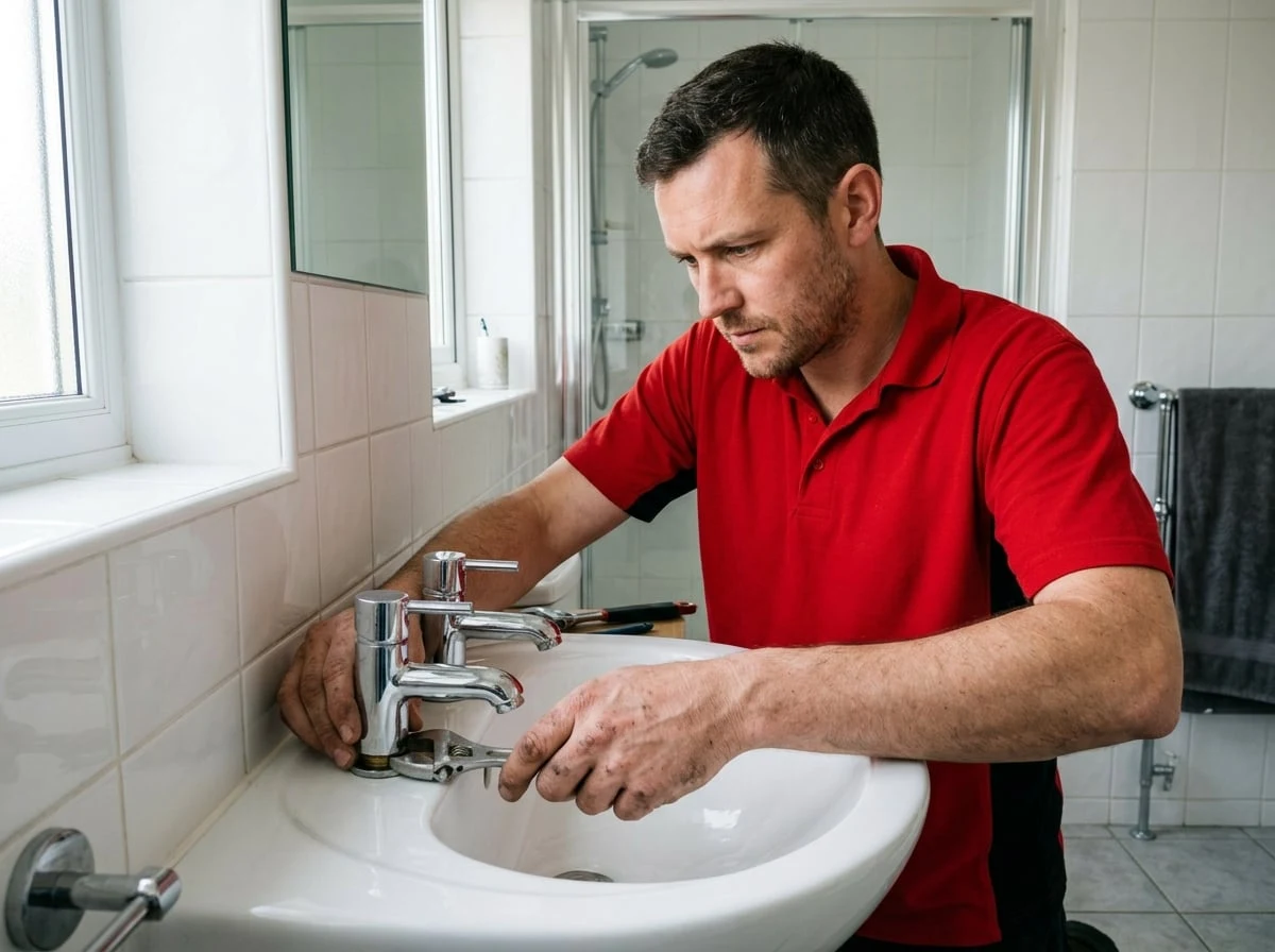 Kingston Plumbers 247 engineer fitting a new bathroom in Kingston upon Thames