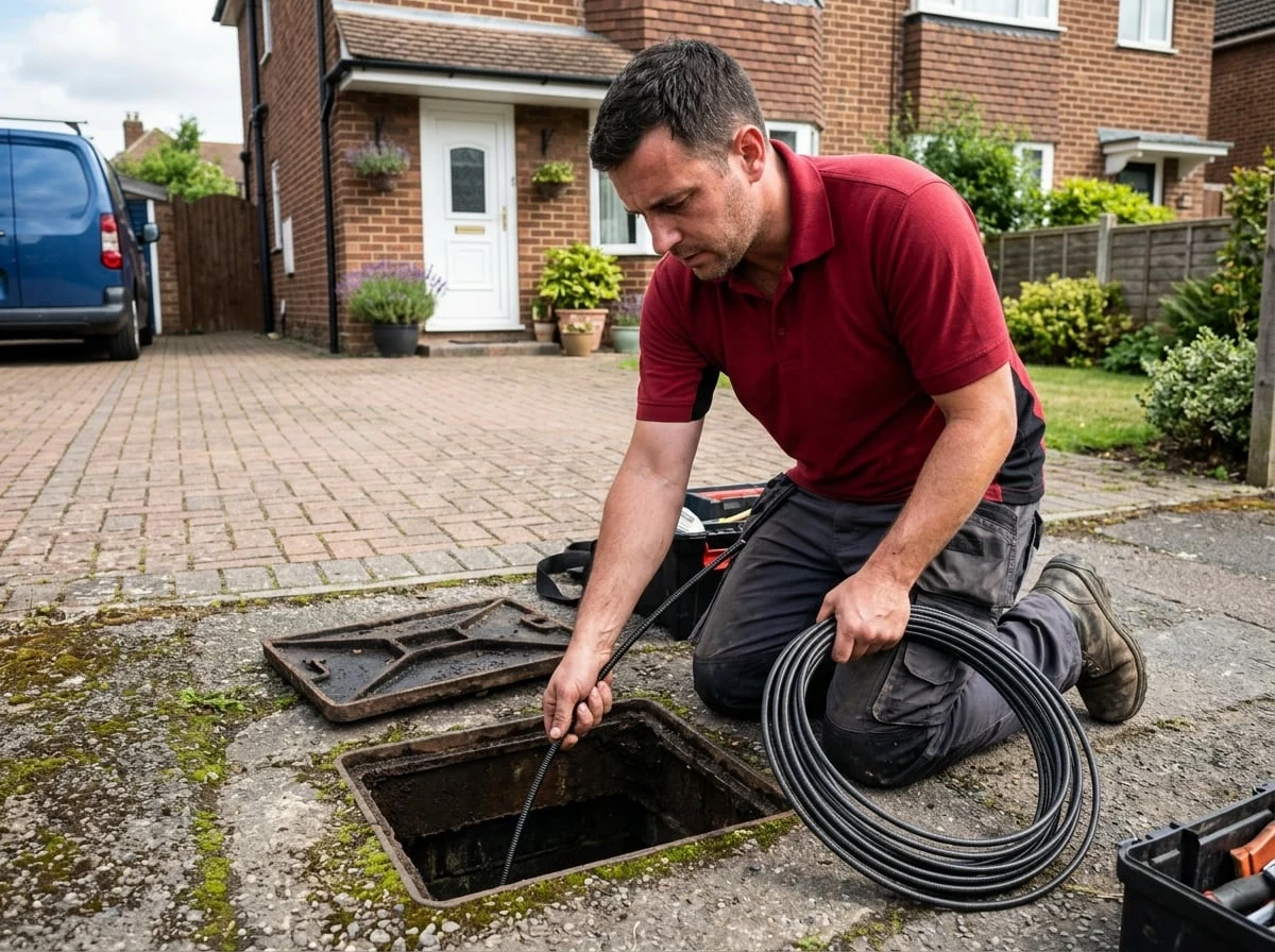 Kingston Plumbers 247 drainage engineer clearing a blocked drain in Kingston upon Thames